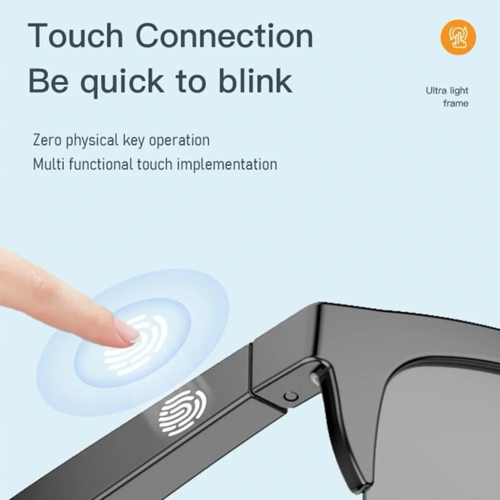 Smart Wearable Black Glasses